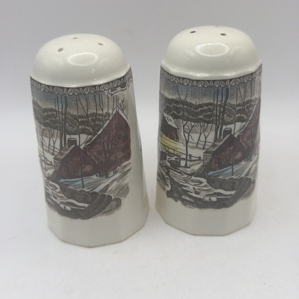 Johnson Bros England The Friendly Village Salt and Pepper Shakes 4"